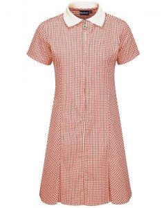 Blue Max Avon Zip Fronted Corded Gingham Dress