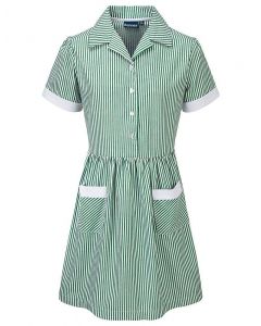 Polam Hall Girls Corded Striped Summer Dress - Green