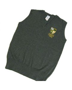 Sedgefield Boys Grey Cotton V-Neck Sleeveless Slipover w/Logo
